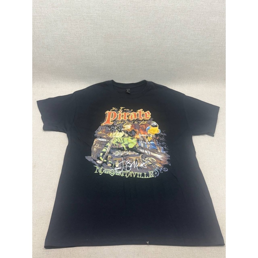 Margaritaville Jimmy Buffett Pirate Graphic T-Shirt Mens Large Black Gildan Tee